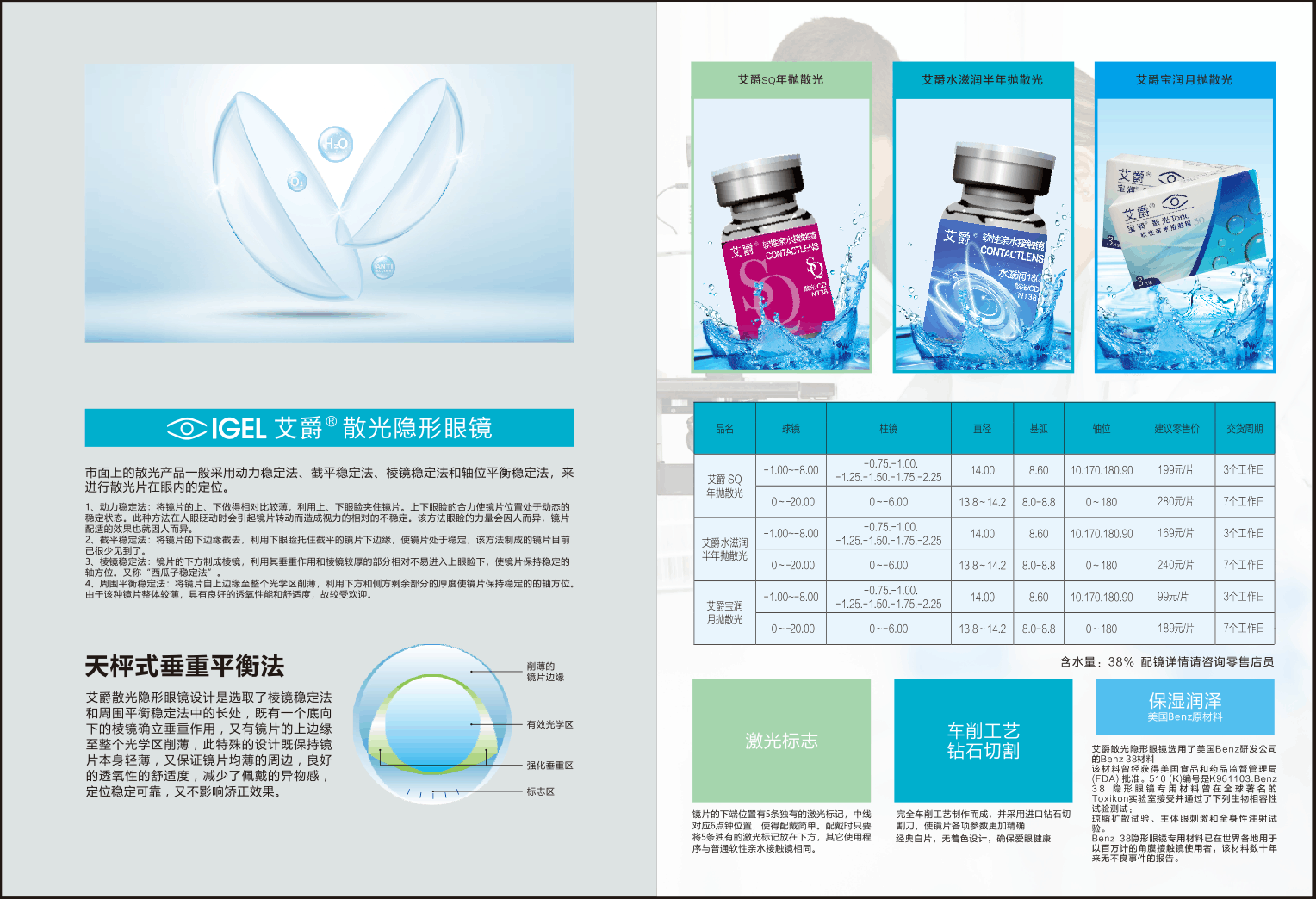 蓝睛灵水滋润散光片半年抛【球镜到-20.00   散光到-5.50】